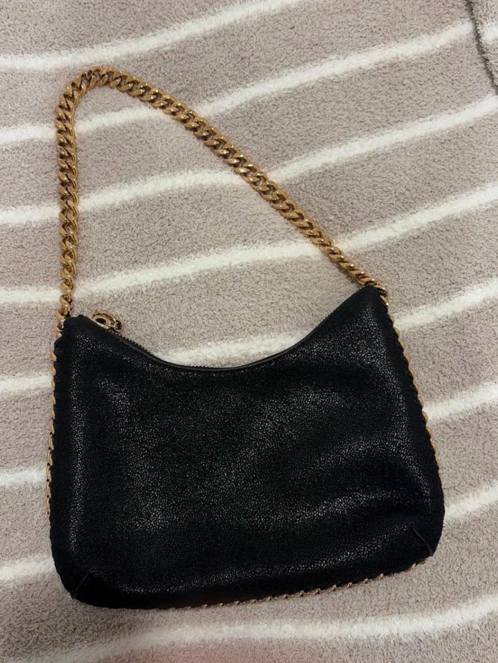 Stella McCartney Black Chain-Handle Shoulder Bag with Gold Accent - Picture 2 of 7